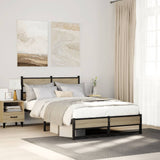 Vidaxl bedframe zonder matras metaal sonoma eikenkleurig 120x190 cm