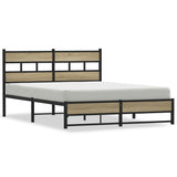Vidaxl bedframe zonder matras metaal sonoma eikenkleurig 140x200 cm
