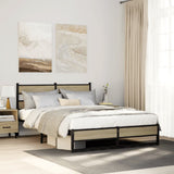 Vidaxl bedframe zonder matras metaal sonoma eikenkleurig 140x200 cm
