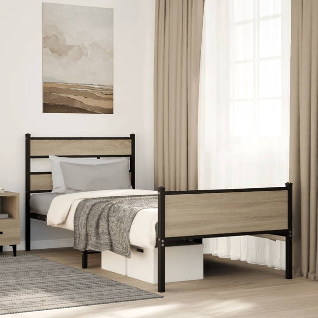 Vidaxl bedframe zonder matras hout sonoma eikenkleurig 90x190 cm
