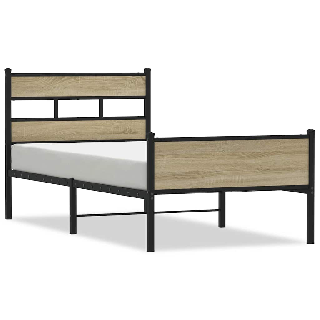 Vidaxl bedframe zonder matras hout sonoma eikenkleurig 90x200 cm
