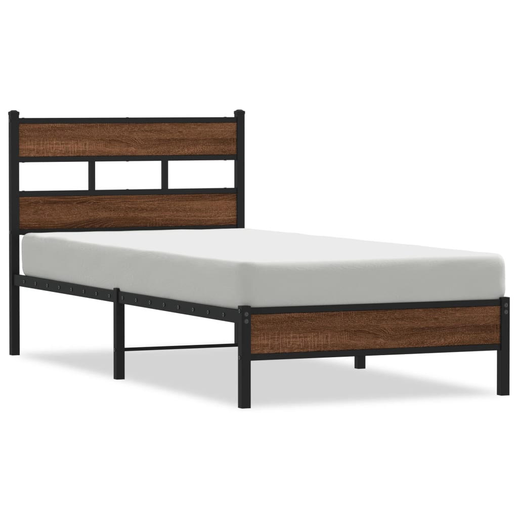 Vidaxl bedframe zonder matras bewerkt hout bruin eikenkleur 90x190 cm