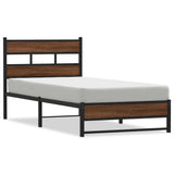 Vidaxl bedframe zonder matras metaal bruin eikenkleurig 100x200 cm
