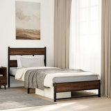 Vidaxl bedframe zonder matras metaal bruin eikenkleurig 100x200 cm