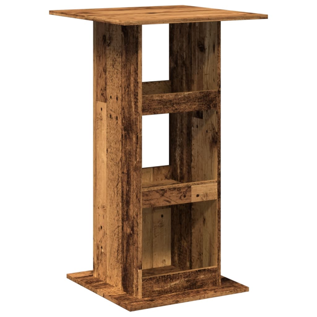 Vidaxl bartafel met opbergruimte 60x60x102 cm hout oud houtkleur