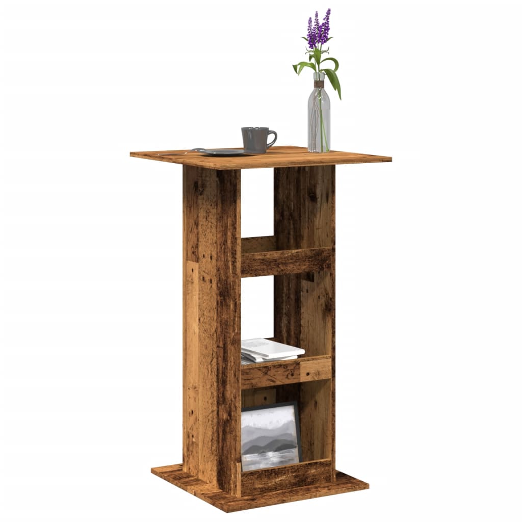 Vidaxl bartafel met opbergruimte 60x60x102 cm hout oud houtkleur