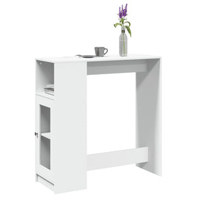 Vidaxl bartafel met rekken 101x40x103,5 cm bewerkt hout wit