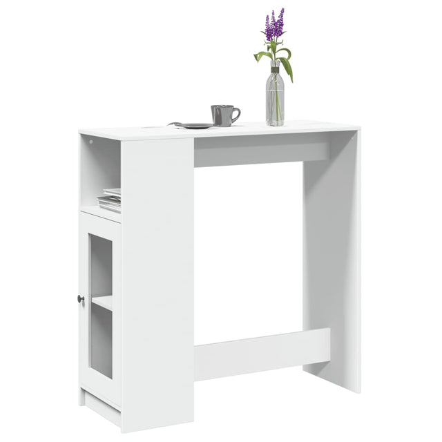 Vidaxl bartafel met rekken 101x40x103,5 cm bewerkt hout wit