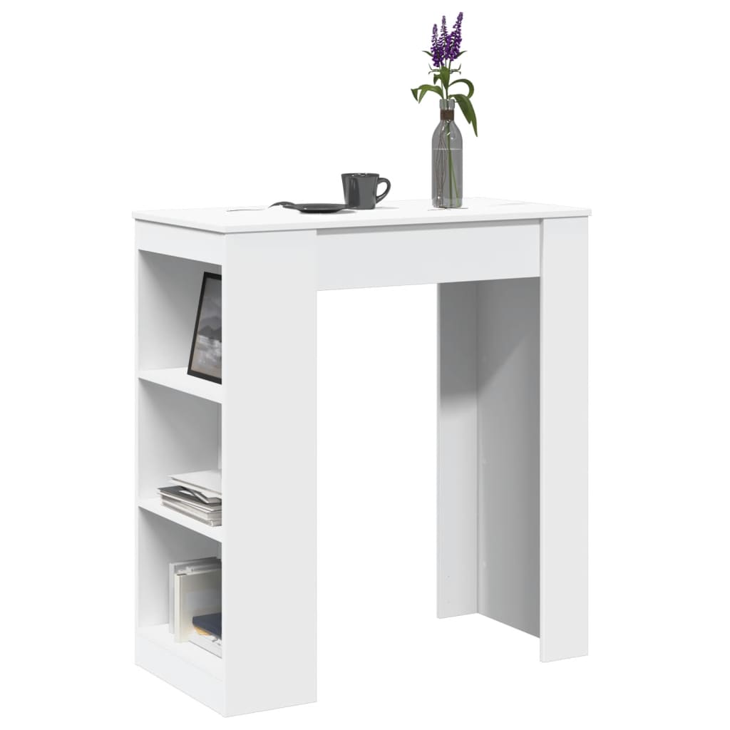 Vidaxl bartafel met rekken 95x47x103,5 cm bewerkt hout wit