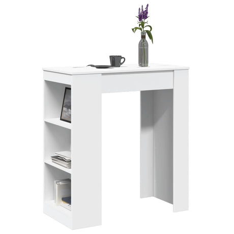 Vidaxl bartafel met rekken 95x47x103,5 cm bewerkt hout wit
