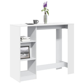 Vidaxl bartafel met schap 124x46x103,5 cm bewerkt hout wit