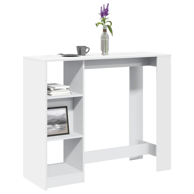 Vidaxl bartafel met schap 124x46x103,5 cm bewerkt hout wit