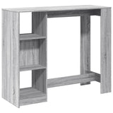 Vidaxl bartafel met schap 124x46x103,5 cm bewerkt hout grijs sonoma