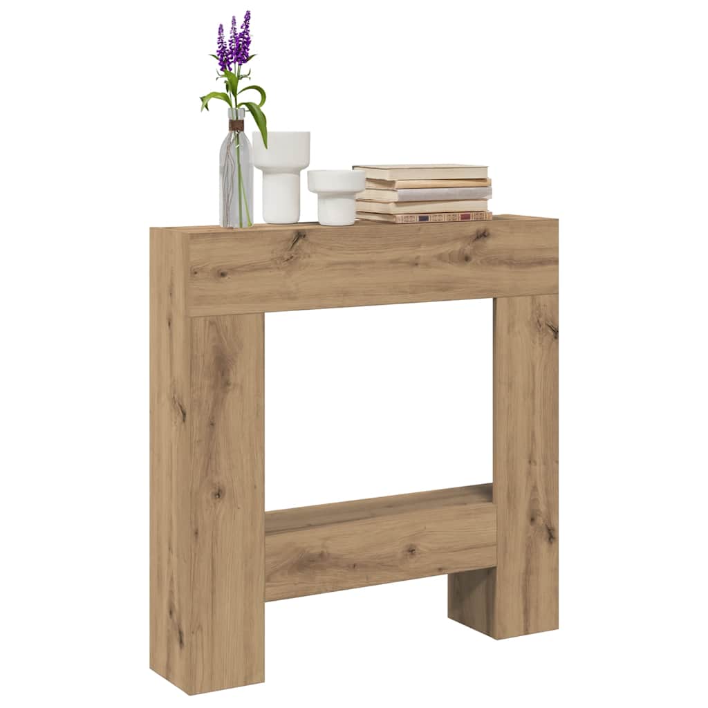Vidaxl haardombouw 81x18x82 cm bewerkt hout artisanaal eikenkleurig