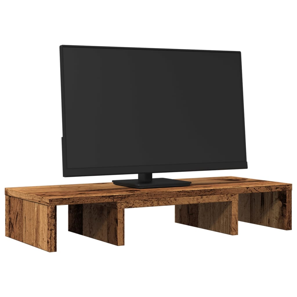 Vidaxl Monitor standard réglable 60x24x10,5 cm Bois Old Wood coloré