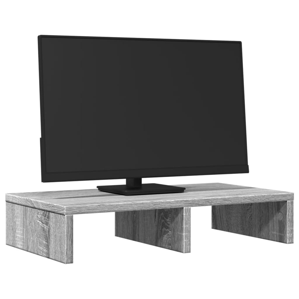 Monitor vidaxl stoi 50x27x10 cm przetworzone drewno szare sonoma dębowe