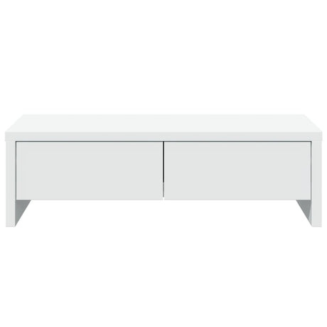 Vidaxl monitorstandaard met lades 50x27x15 cm bewerkt hout wit