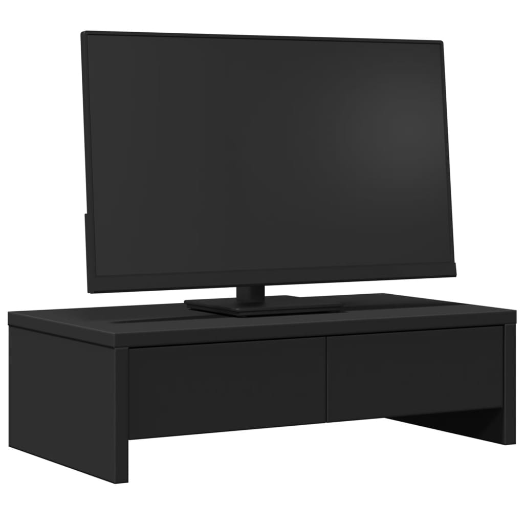 Vidaxl Monitor stojan se zásuvkami 50x27x15 cm zpracované dřevo černé