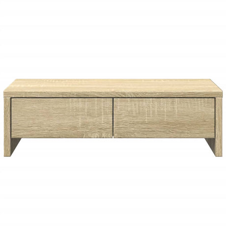 Vidaxl monitorstandaard met lades 50x27x15 cm hout sonoma eikenkleur