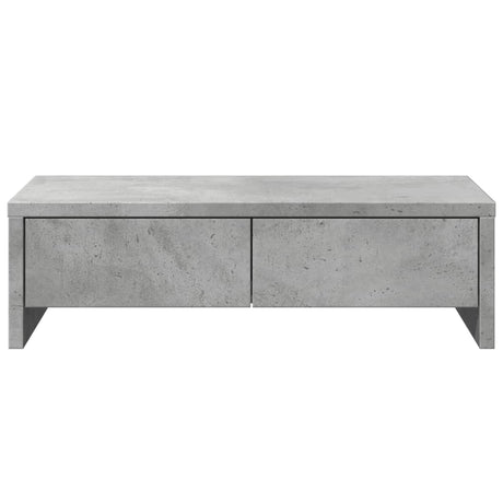 Vidaxl monitorstandaard met lades 50x27x15 cm bewerkt hout betongrijs