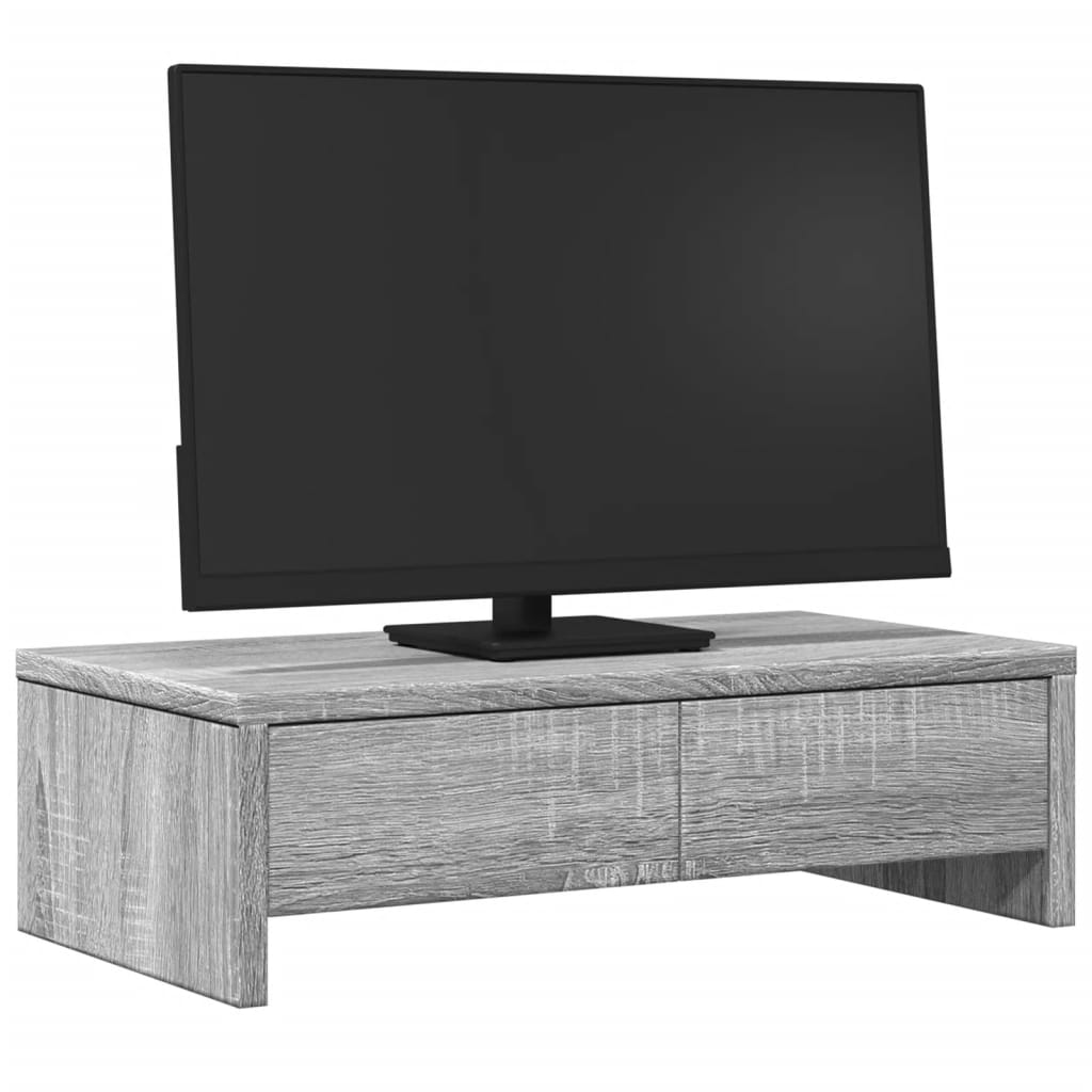 Vidaxl Monitor Stand con cajones 50x27x15 cm de madera gris de Oak