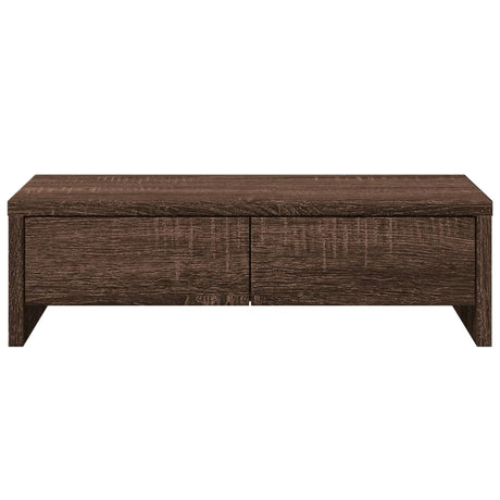 Vidaxl monitorstandaard met lades 50x27x15 cm hout bruin eikenkleurig