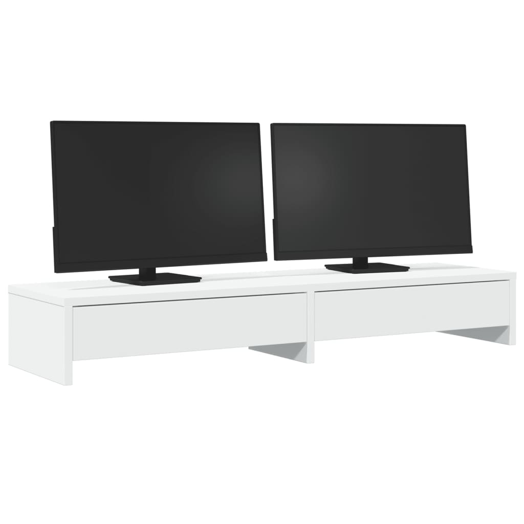 Vidaxl Monitor Stand con cajones 100x27x15 cm de madera procesada blanca