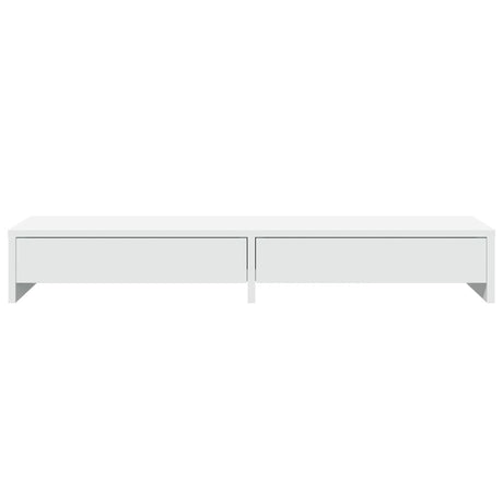 Vidaxl monitorstandaard met lades wit 100x27x15 cm bewerkt hout