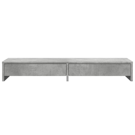 Vidaxl monitorstandaard met lades 100x27x15 cm bewerkt hout betongrijs