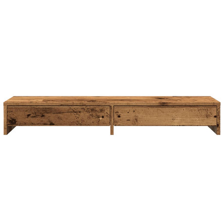 Vidaxl monitorstandaard met lades 100x27x15 cm hout oud houtkleurig