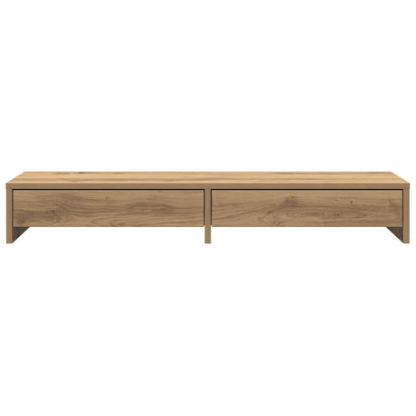 Vidaxl monitorstandaard met lades 100x27x15 cm hout artisanaal eiken