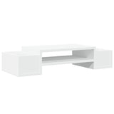 Vidaxl Monitor Stand con spazio di archiviazione 70x27x15 cm Bianco in legno elaborato