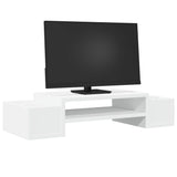 Vidaxl Monitor Stand con spazio di archiviazione 70x27x15 cm Bianco in legno elaborato