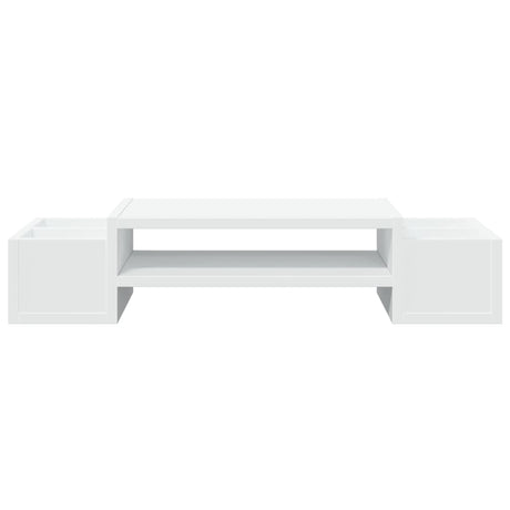 Vidaxl monitorstandaard met opbergruimte 70x27x15 cm bewerkt hout wit