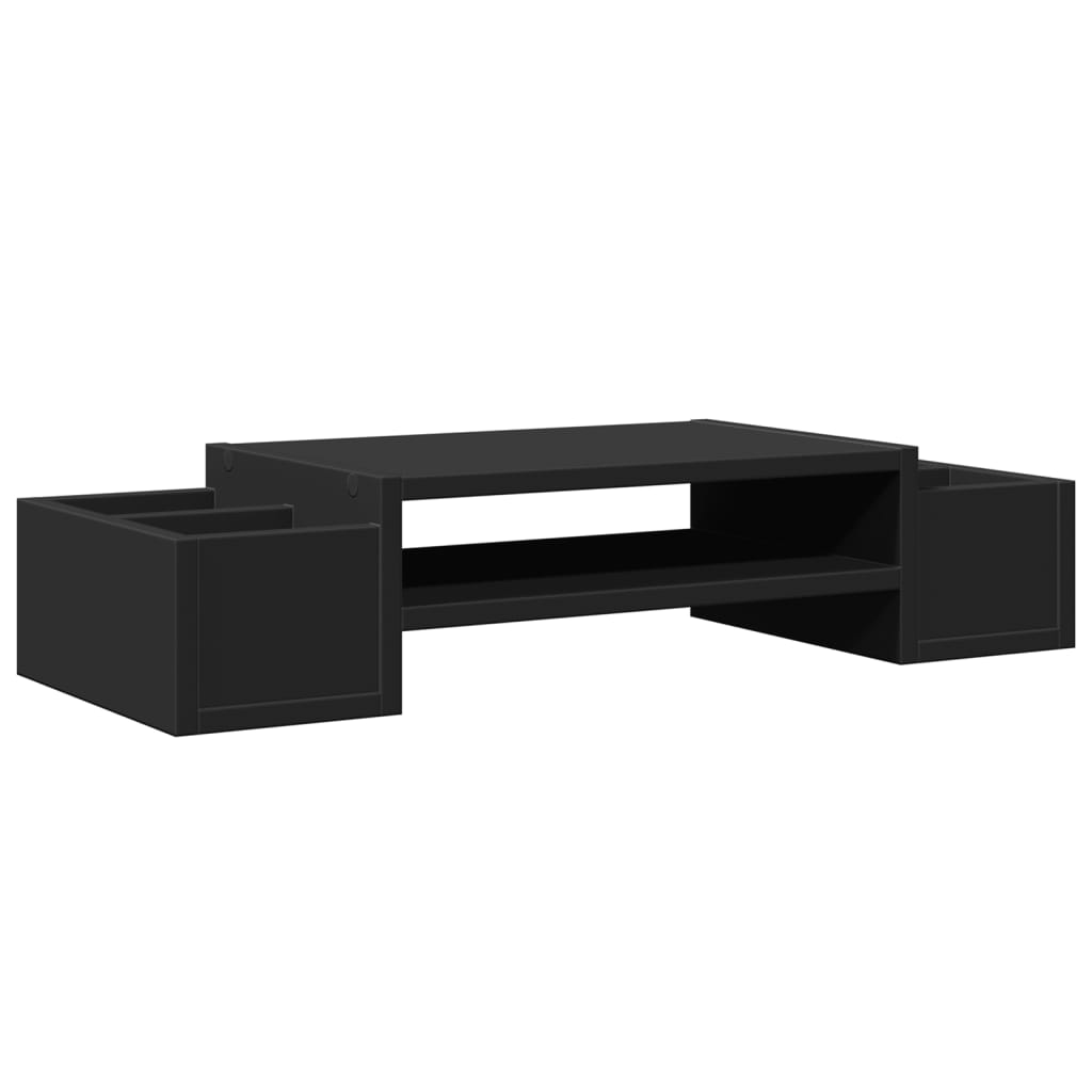 Support de moniteur Vidaxl avec espace de stockage 70x27x15 cm noir noir