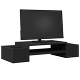 Vidaxl Monitor Stand con spazio di archiviazione 70x27x15 cm in legno nero