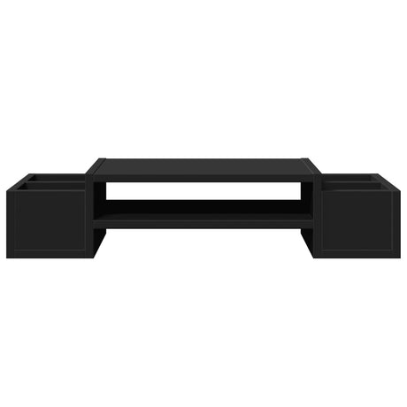 Vidaxl monitorstandaard met opbergruimte 70x27x15 cm hout zwart