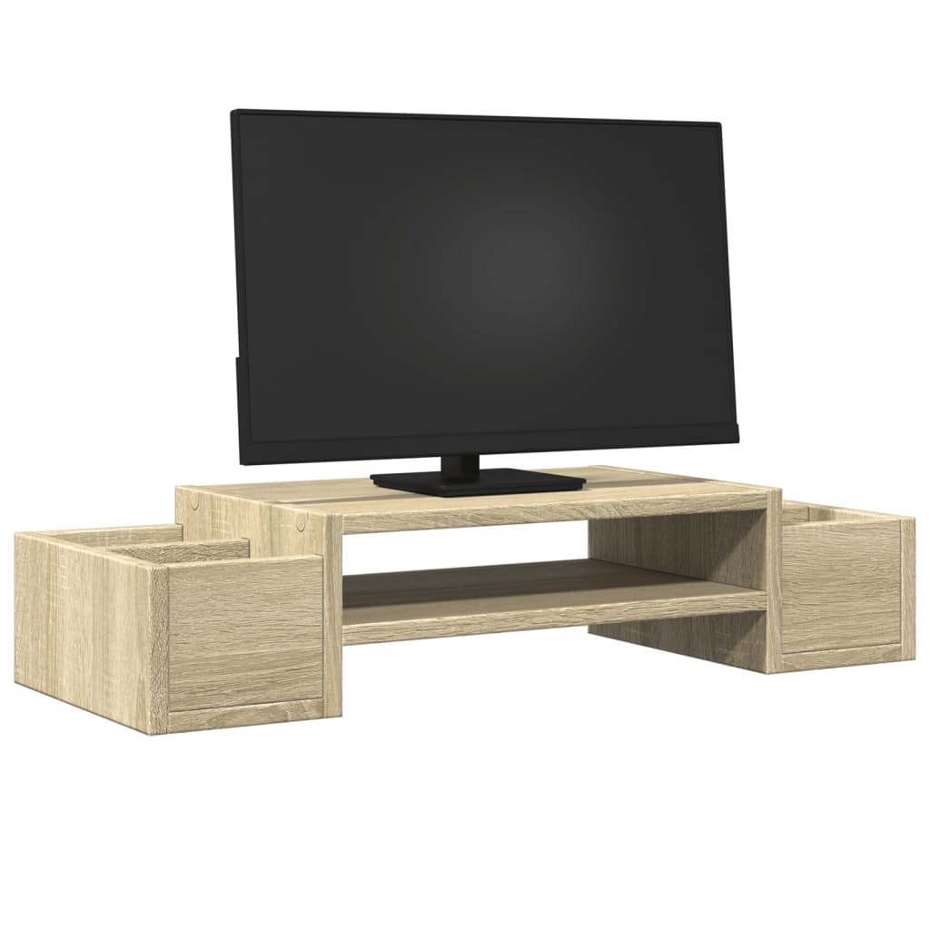 Vidaxl Monitor stojan s úložným prostorem 70x27x15 cm dřevo Sonoma Oak