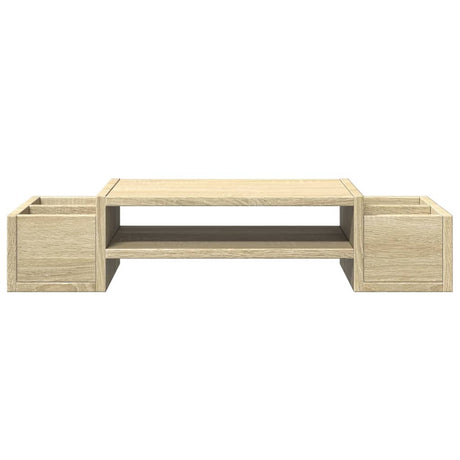 Vidaxl monitorstandaard met opbergruimte 70x27x15 cm hout sonoma eiken