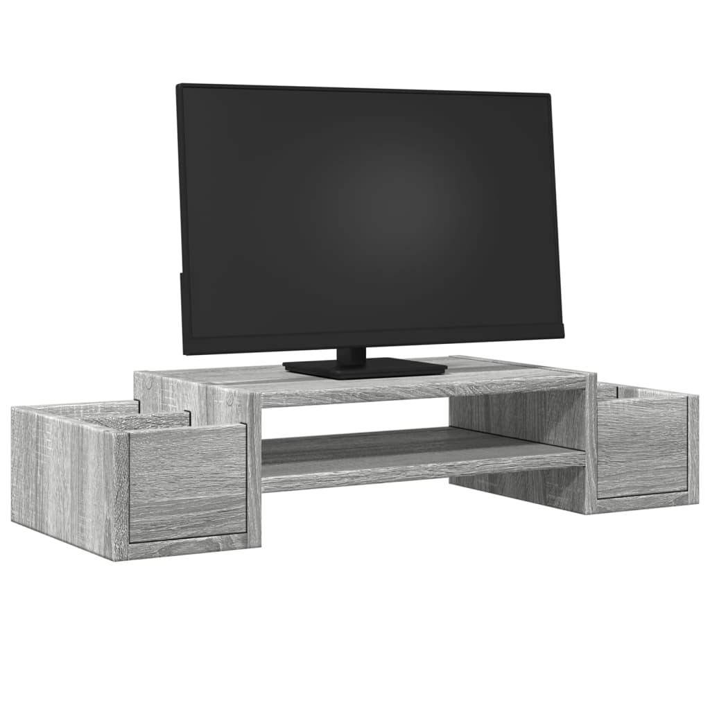 Stojak na monitor vidaxl z miejscem do przechowywania 70x27x15 cm Wood Grey Sonoma