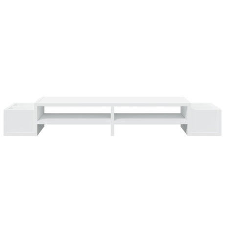 Vidaxl monitorstandaard met opbergruimte 100x27x15 cm bewerkt hout wit