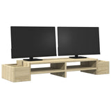 Vidaxl monitorstandaard opbergruimte 100x27x15 cm hout sonoma eiken