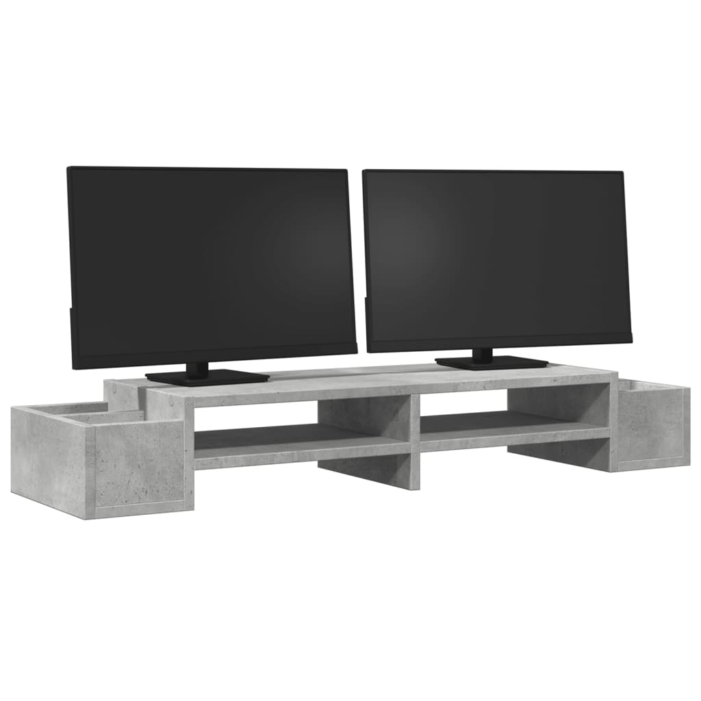 Vidaxl Monitor Stand med lagringsplass 100x27x15 cm tre betongpris