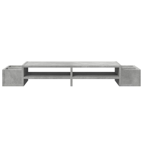 Vidaxl monitorstandaard met opbergruimte 100x27x15 cm hout betongrijs