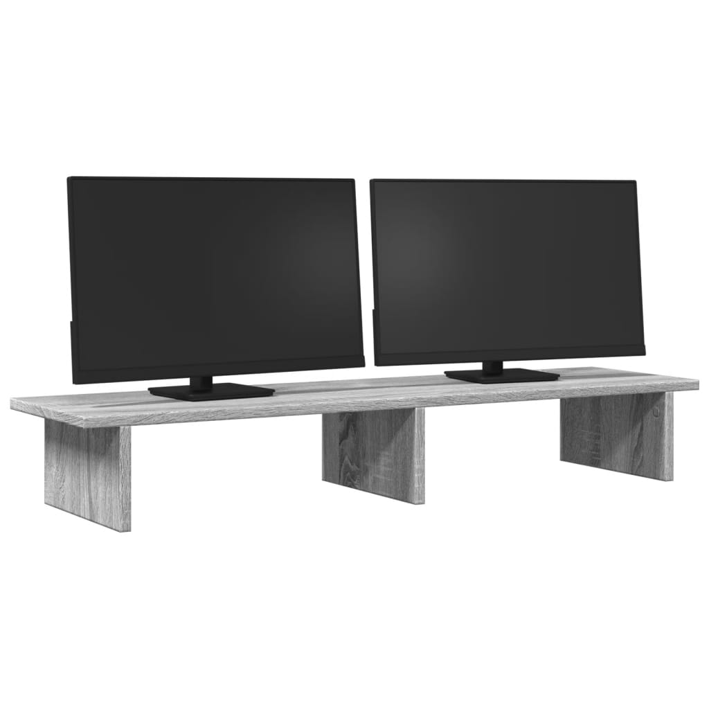 Vidaxl Monitor Standard 100x27x15 cm Zpracované dřevo šedý sonoma dub