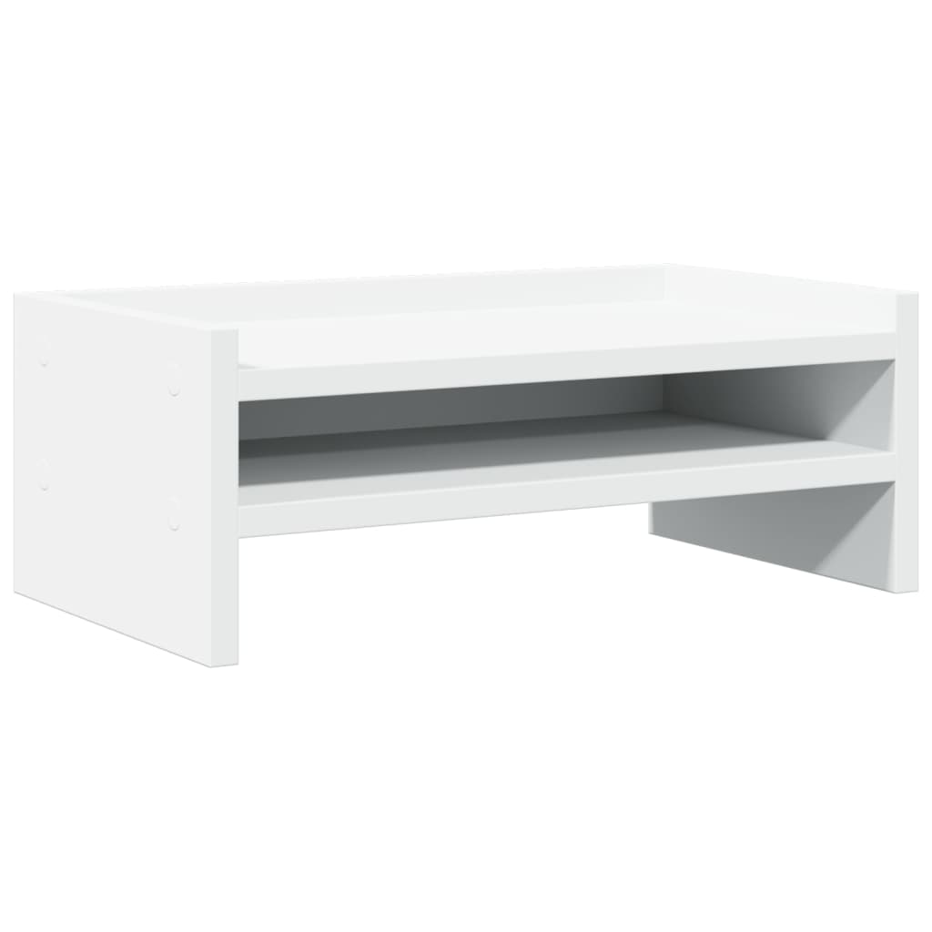 Soporte de monitor Vidaxl 42x24x16 cm de madera procesada blanca