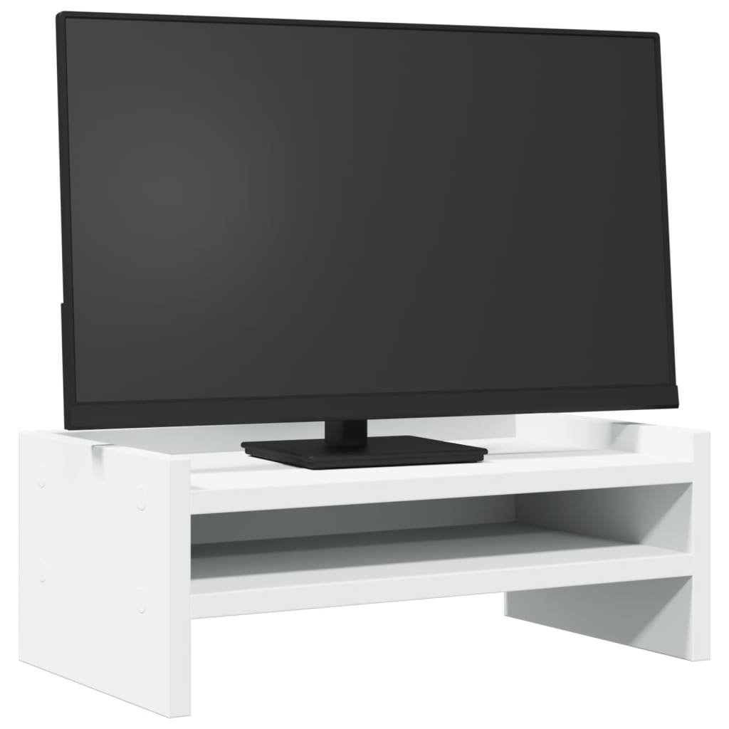 Vidaxl Monitor Stand 42x24x16 cm Bianco in legno elaborato