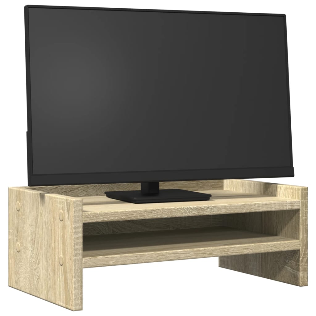 Soporte de monitor de Vidaxl 42x24x16 cm de madera procesada Sonoma Oak coloreed