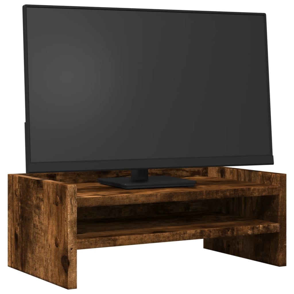 VidaXL monitor stand 42x24x16 cm processed wood smoked oak colored