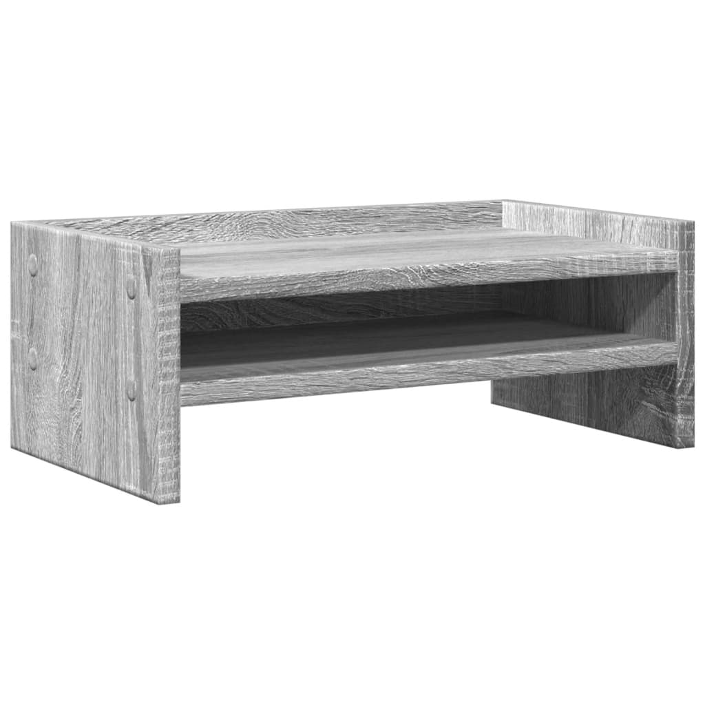 Soporte de monitor Vidaxl 42x24x16 cm de madera procesada gris soma roble